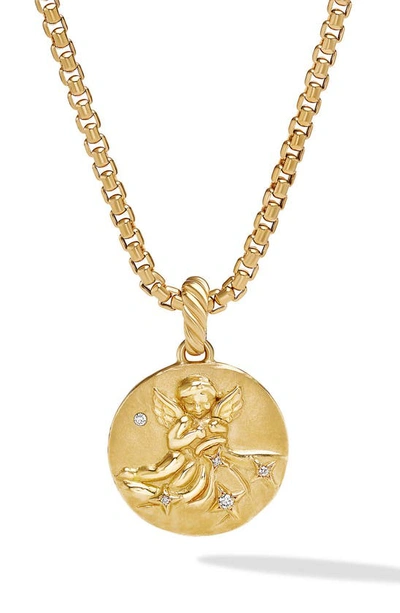 David Yurman Zodiac Amulet In 18k Yellow Gold With Diamonds In Aquarius