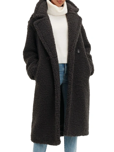 Maxi black best sale teddy coat