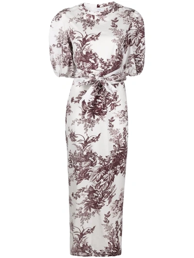 Erdem Sarah Pembridge Etched Floral Print Puff Sleeve Cotton Dress