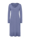 Hanro Jade Long-sleeve Nightgown In Caribbean Blue