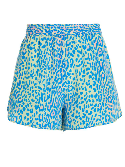 Stella Mccartney Shorts With Animal Print In Light Blue