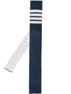 Thom Browne 4-bar Silk Knit Tie In Blue
