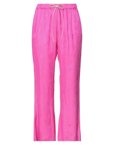 Merci .., Woman Pants Fuchsia Size 4 Viscose In Pink