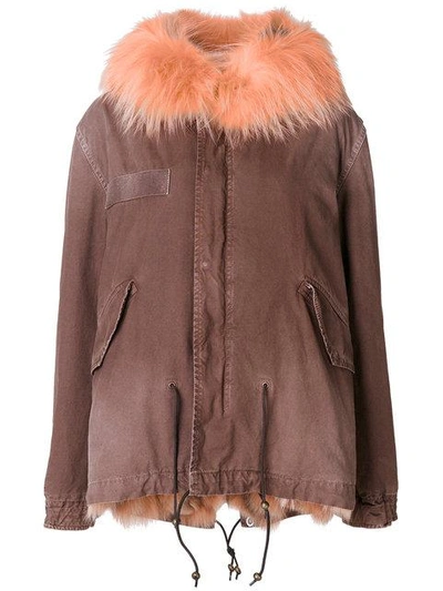 Mr & Mrs Italy Fox Fur Trim Parka - Brown