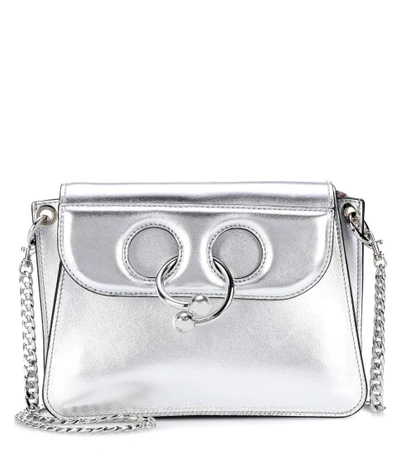 Jw Anderson Small Pierce Leather Shoulder Bag In Silver