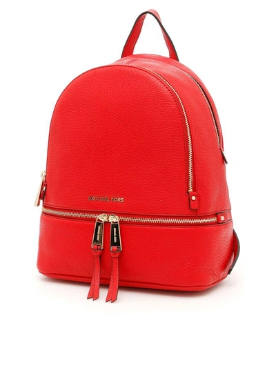 Michael Michael Kors Small Rhea Backpack In Bright Red|rosso