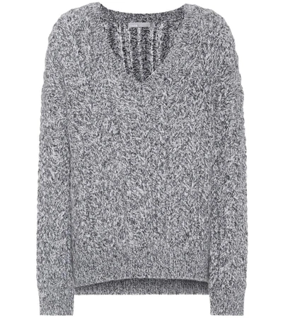 Vince Marled Wool-blend Sweater In Lt Grey Llack