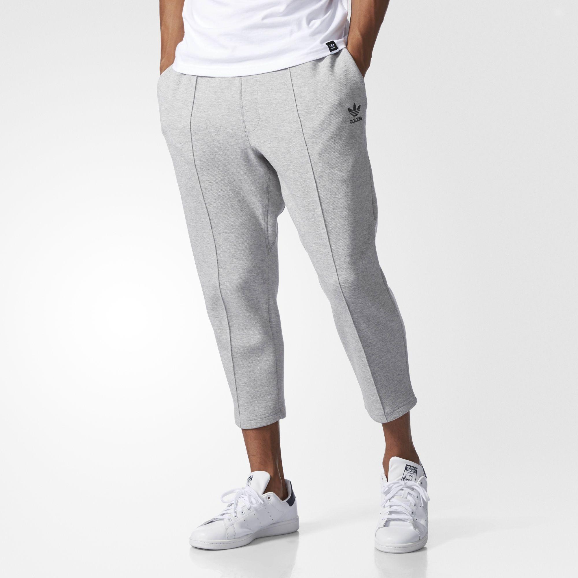 Adidas Originals Instinct Cropped Pintuck Track Pants In Medium Grey ...