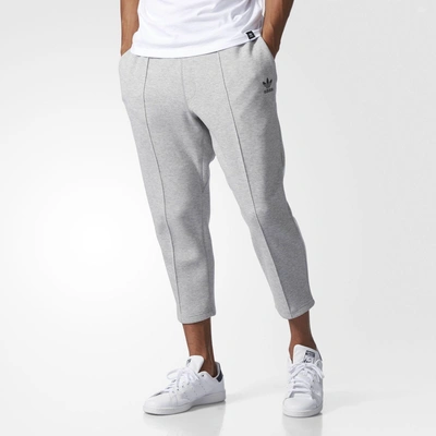 Adidas Originals Instinct Cropped Pintuck Track Pants In Medium Grey Heather
