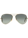 Ray Ban Original Aviator Sunglasses In Metallic