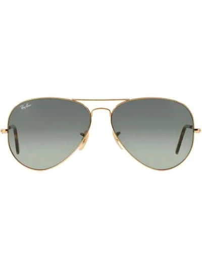 Ray Ban Original Aviator Sunglasses In Metallic