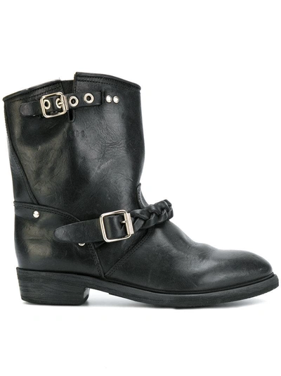 Golden Goose Biker-s Ankle Boots In Black Leather