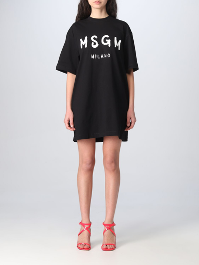 Msgm Short Dresses In Black