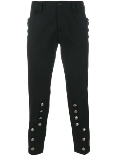 Dolce & Gabbana Dolce And Gabbana Black Cropped Button Trousers