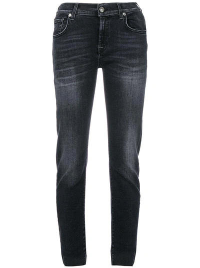 7 For All Mankind Cropped Jeans In Blue