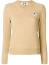 Comme Des Garçons Play V-neck Jumper In Neutrals