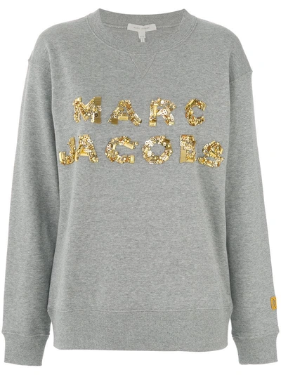 Marc Jacobs Oversized Logo Sweatshirt In Grey Melange