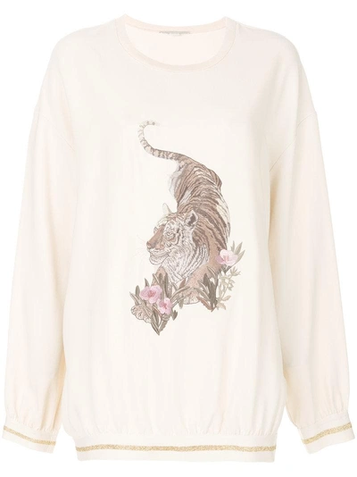 Stella Mccartney Crepe Embroidered Jumper In White