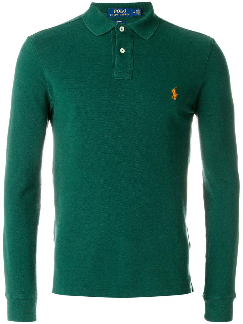 green long sleeve polo ralph lauren