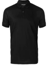 Emporio Armani Textured Collar Slim-fit Polo Shirt In Black