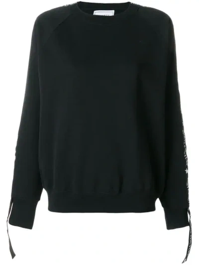 Forte Couture Sweatshirt With Side Logo Band In Black