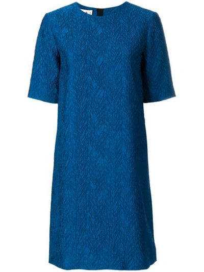Marni Textured Shift Dress In Blue