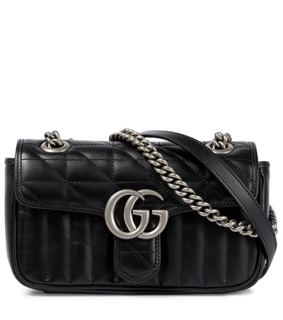 Gucci Mini Gg Marmont Shoulder Bag In Black
