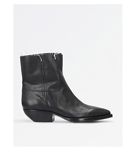 Saint Laurent Theo Eli Leather Ankle Boots In Black | ModeSens
