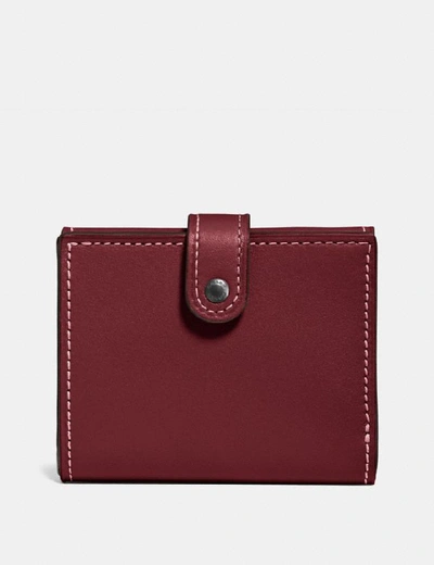 Coach Small Trifold Wallet - Women's In Bordeaux/black Copper