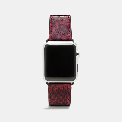 Coach Apple Watch® Snake Strap - Size Wmn In Bordeaux