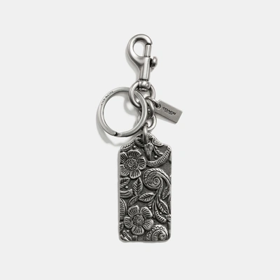 Coach Tooled Hangtag Bag Charm - Women's In Silver/silver