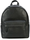 Coach Campus Backpack In Polished Pebble Leather In Black/matte Black