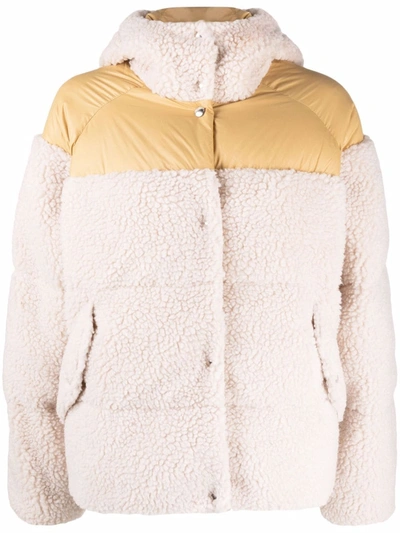 Rag & Bone Joelle Faux Shearling Down Puffer Jacket In Ivory