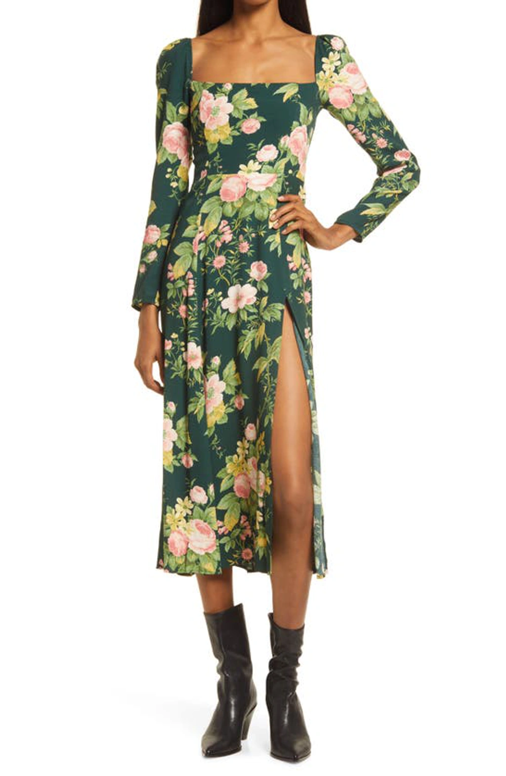 stretchy dress Leena Stretchy Denim Midi Dress by In February Small main image 0