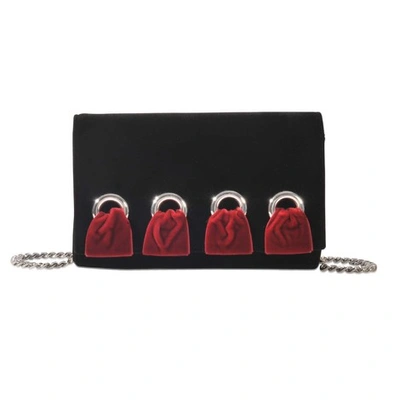 Giuseppe Zanotti Jeannine Velvet Clutch In Black