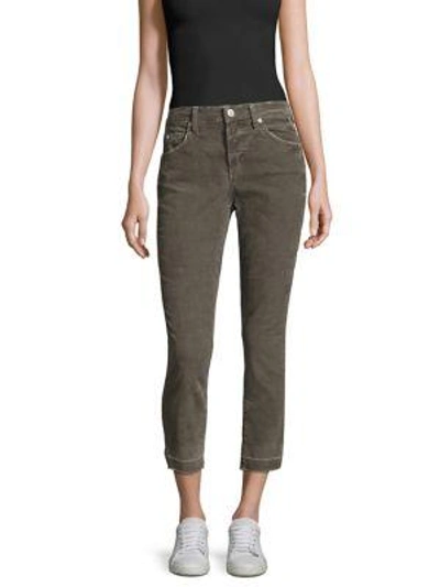 Amo Mid-rise Ankle-length Jeans In Grey Green