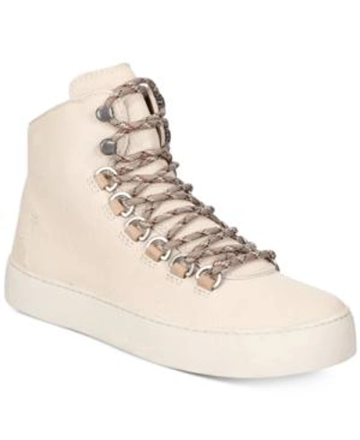 Frye Women's Lena Leather Platform Hiker Sneakers In White