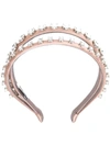 Miu Miu Crystal-embellished Double Headband In Pink