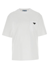 Prada Embellished Logo Jersey T-shirt In Multi-colored