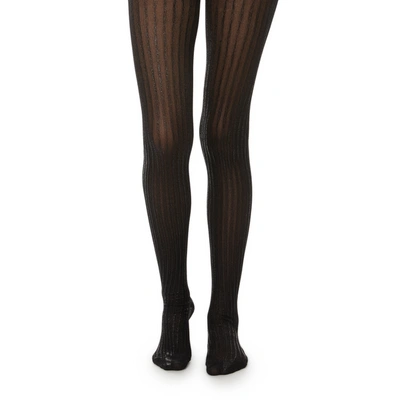 Prada Black Lurex  Holiday Tights