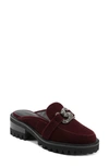 Aerosoles Lowery Chain Detail Mule In Bordeaux Velvet