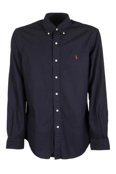Polo Ralph Lauren Custom-fit Oxford Shirt In Navy