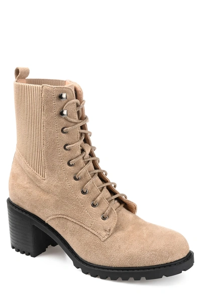 Journee Collection Kassia Vegan Combat Boot In Taupe