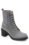 Journee Collection Kassia Vegan Combat Boot In Gray