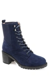 Journee Collection Kassia Vegan Combat Boot In Blue