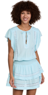 Melissa Odabash Georgie Blue Crochet-trimmed Mini Dress In Sky