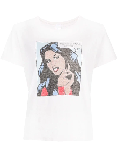 Re/done Requested Pasta Classic T-shirt In Vintage White