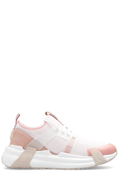 Moncler Woman White And Pink Lunarove Trainers