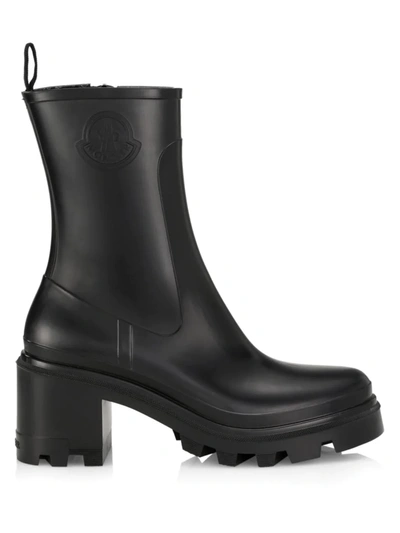 Moncler Black Loftgrip 50 Rubber Rain Boots