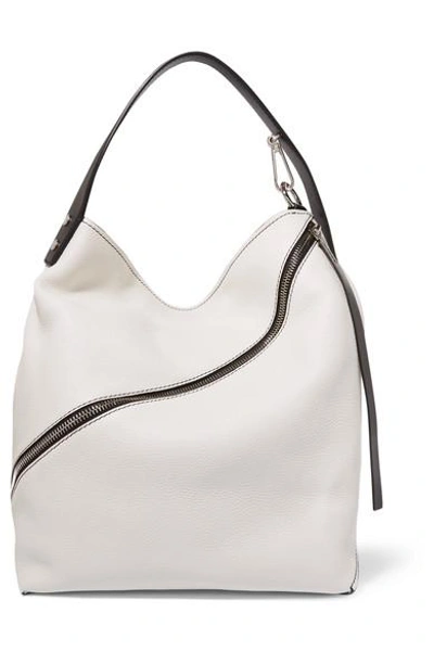 Proenza Schouler Hobo Medium Textured-leather Shoulder Bag In White